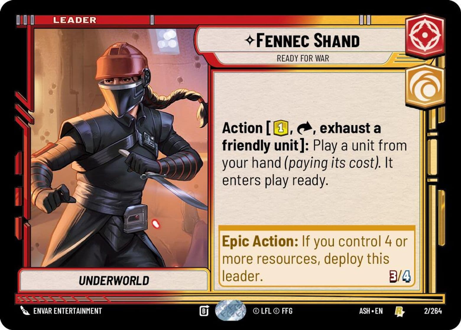 Fennec Shand, Ready for War, Standard