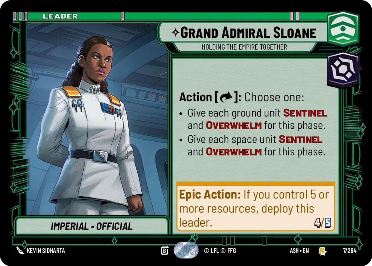Grand Admiral Sloane, Holding the Empire Together, Standard
