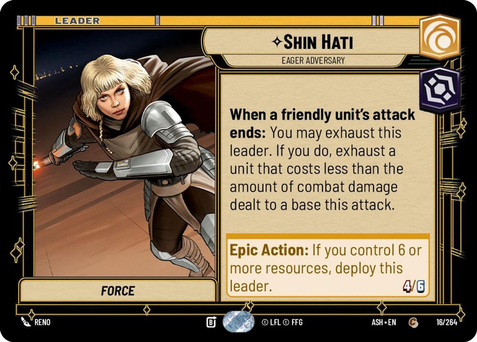 Shin Hati, Eager Adversary, Standard