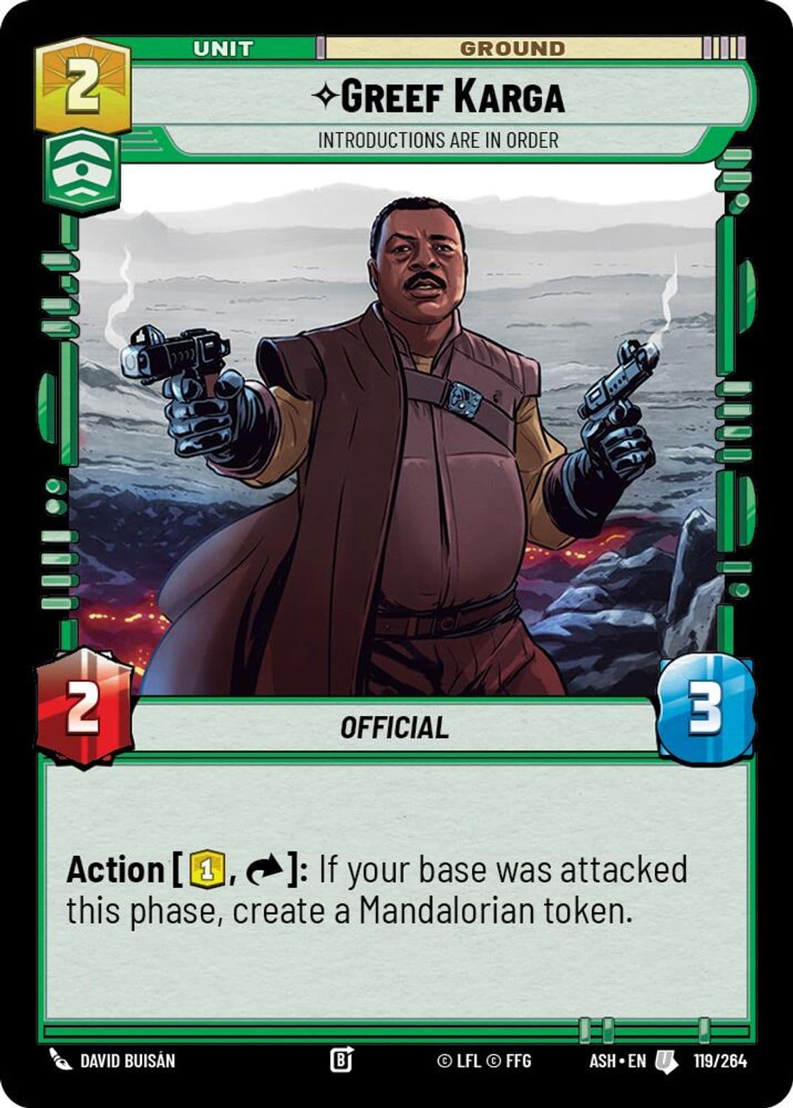 Greef Karga, Introductions are in Order, Standard