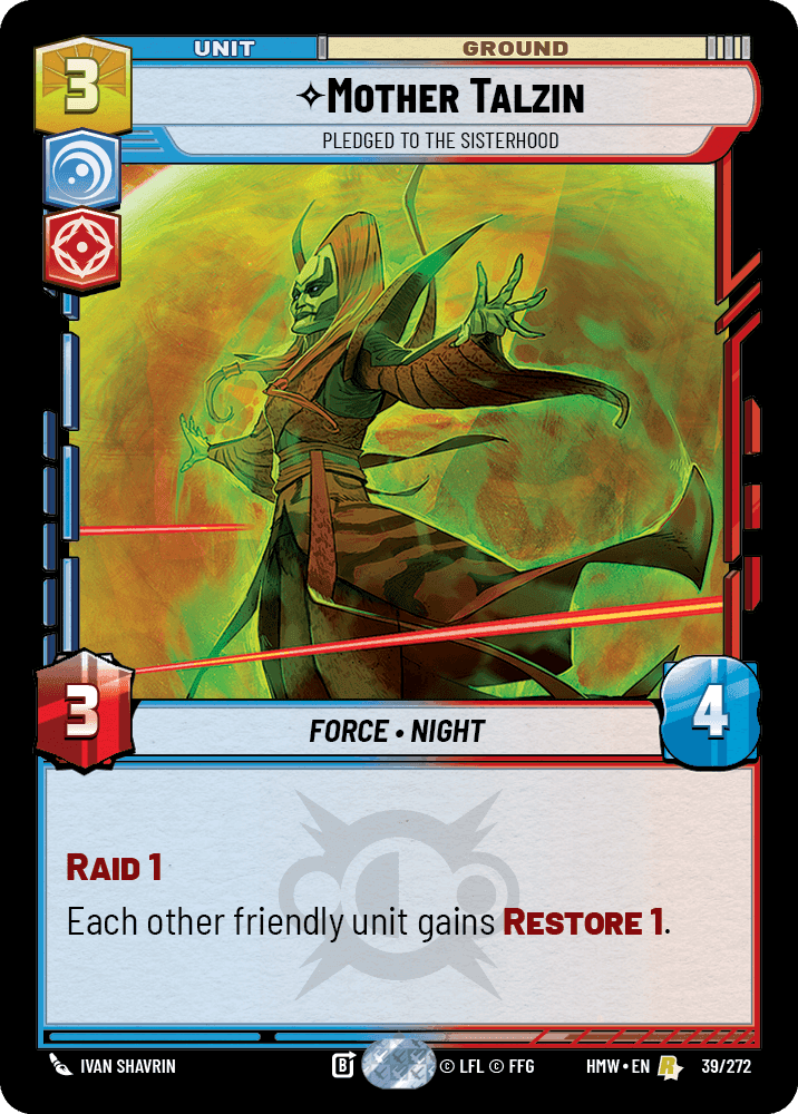 Mother Talzin, Pledged to the Sisterhood, Standard