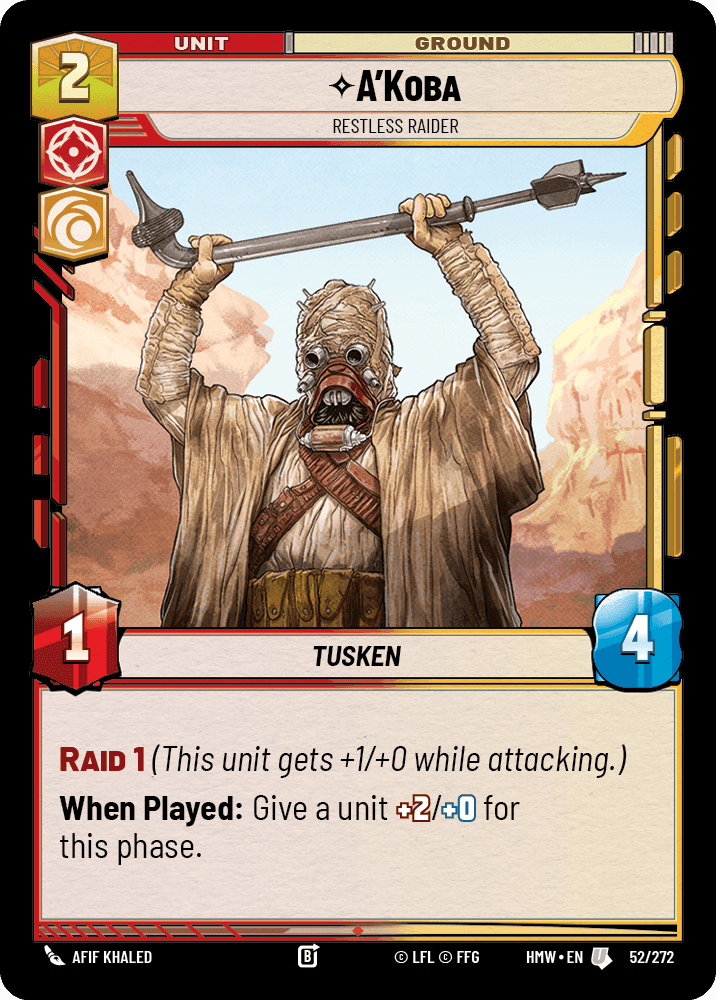 A'Koba, Restless Raider, Standard