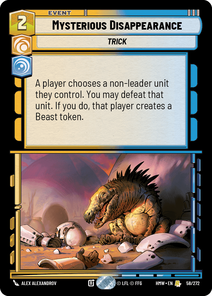 Mysterious Disappearance, Standard