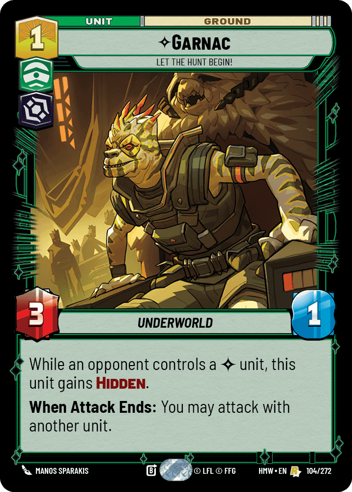 Garnac, Let the Hunt Begin!, Standard