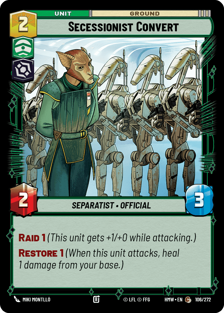 Secessionist Convert, Standard