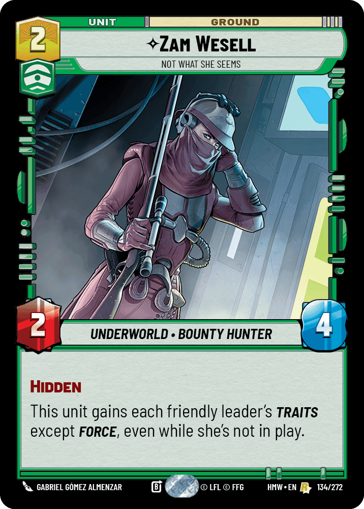 Zam Wesell, Not What She Seems, Standard