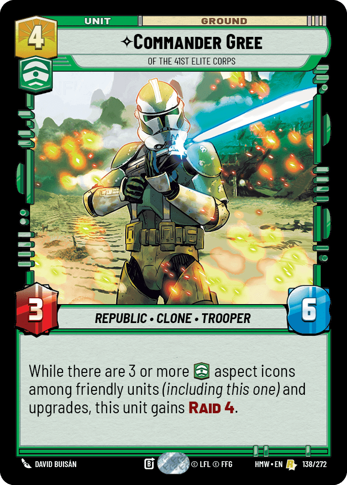 Commander Gree, Of the 41st Elite Corps, Standard