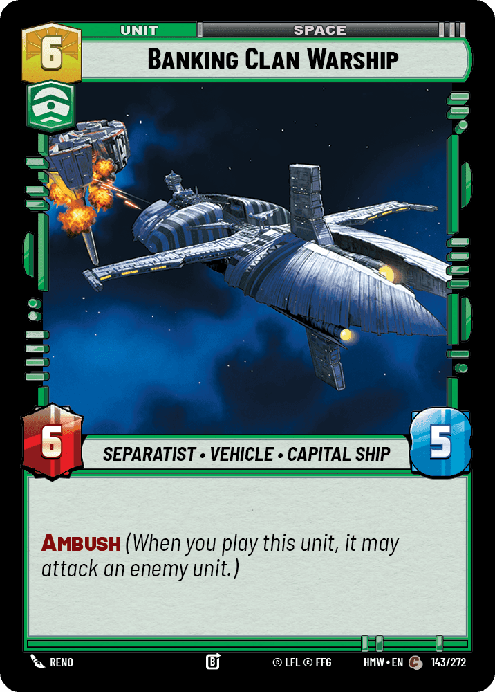 Banking Clan Warship, Standard