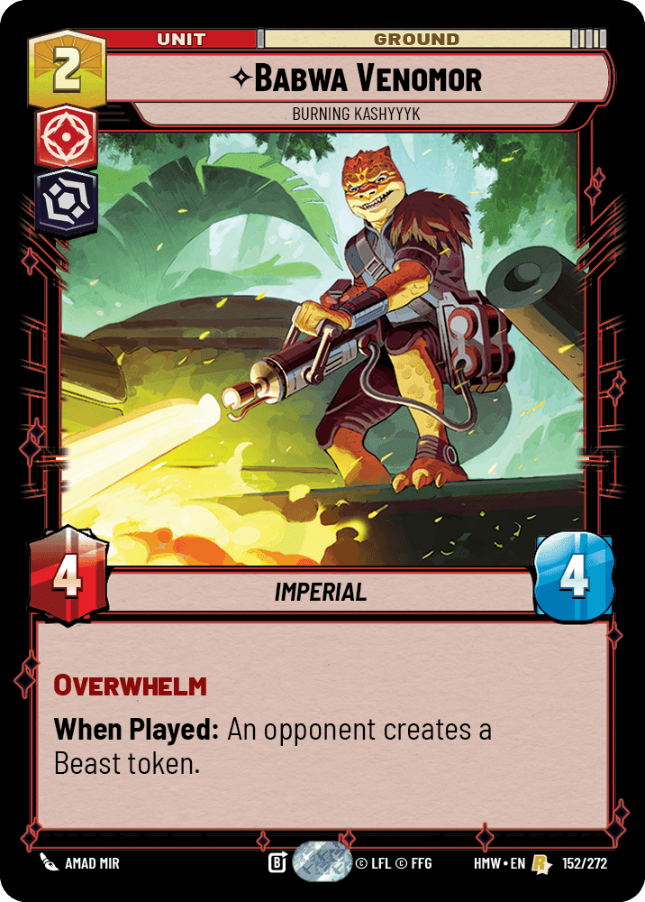 Babwa Venomor, Burning Kashyyyk, Standard