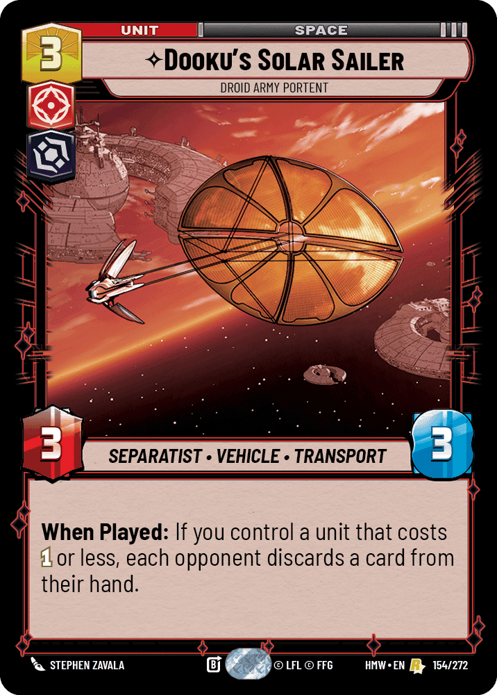 Dooku's Solar Sailer, Droid Army Portent, Standard