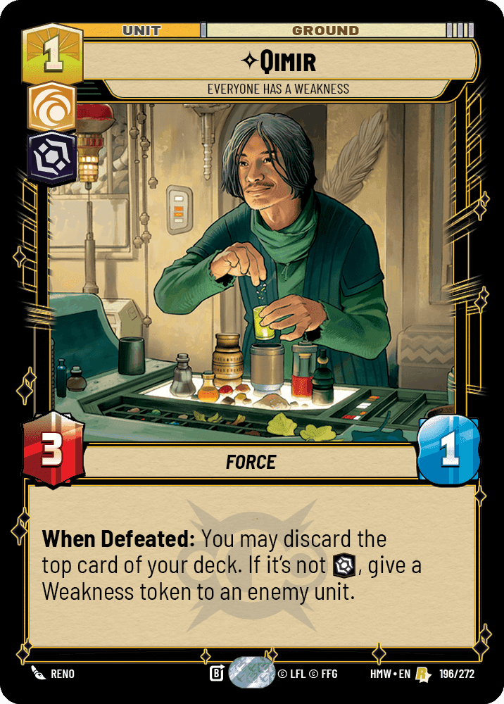 Qimir, Everyone Has a Weakness, Standard