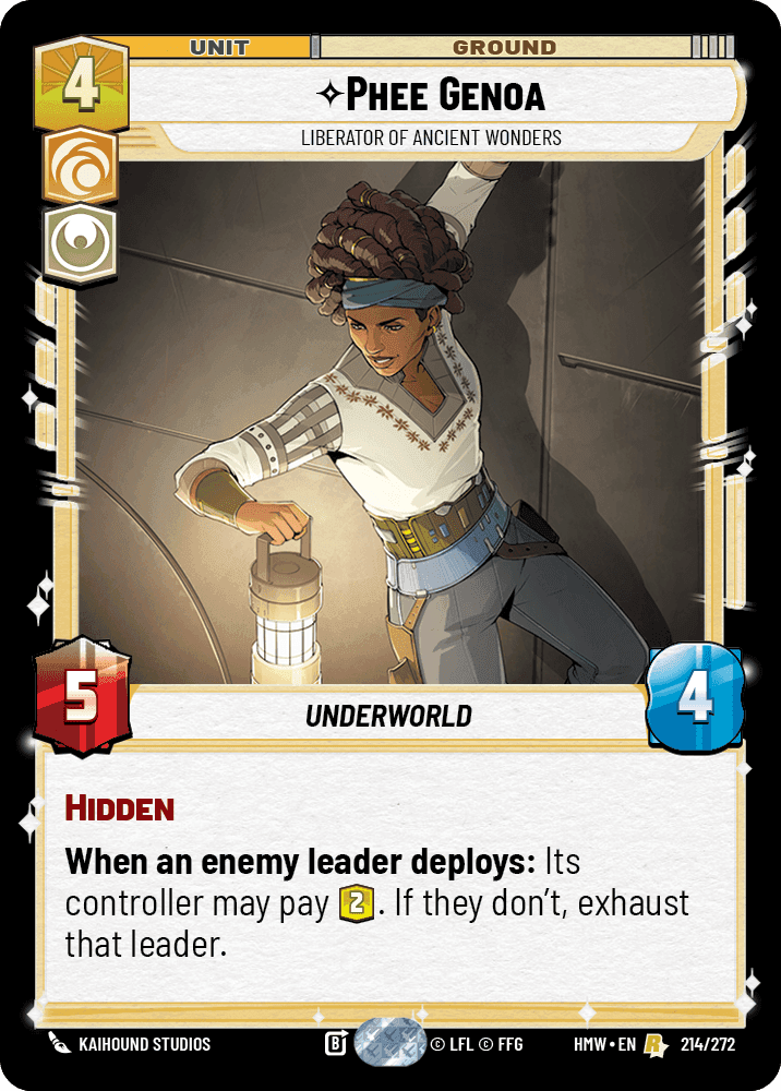 Phee Genoa, Liberator of Ancient Wonders, Standard