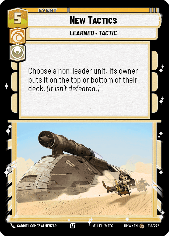 New Tactics, Standard