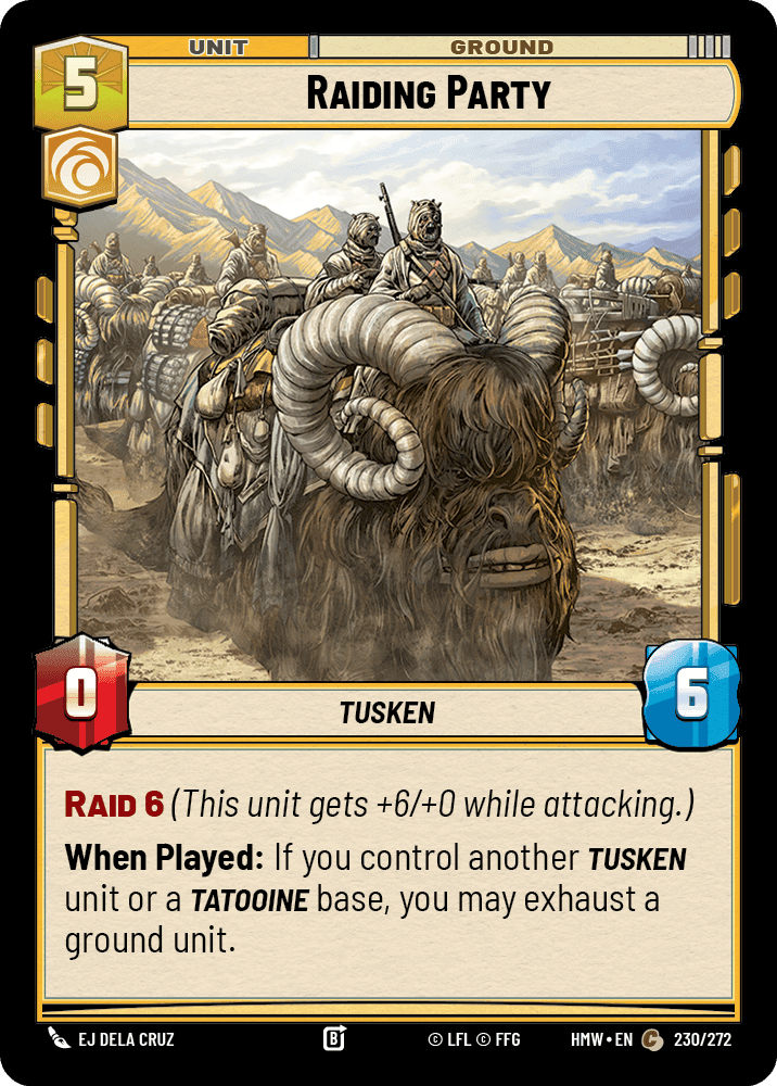 Raiding Party, Standard