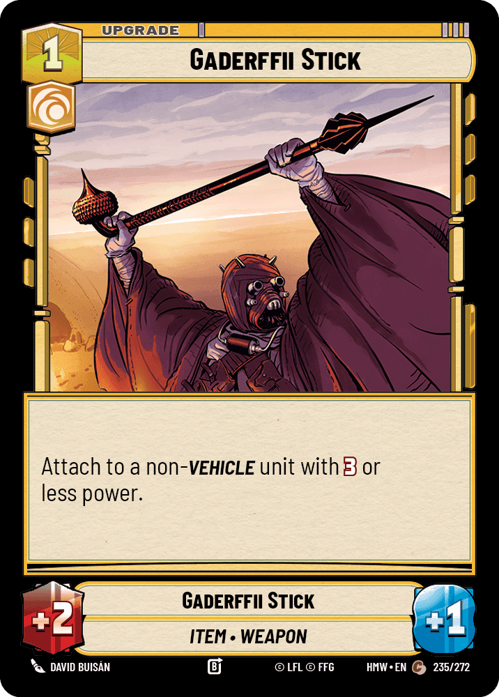 Gaderffii Stick, Standard