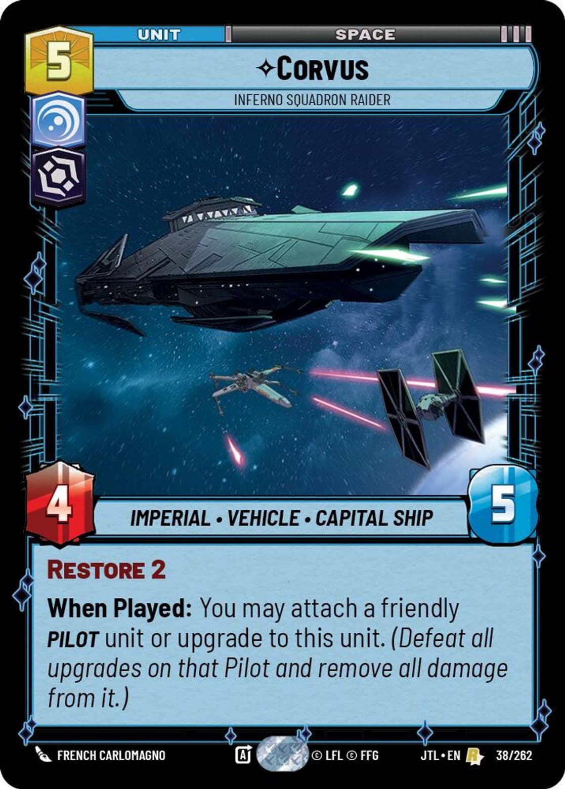 Corvus, Inferno Squadron Raider, Standard