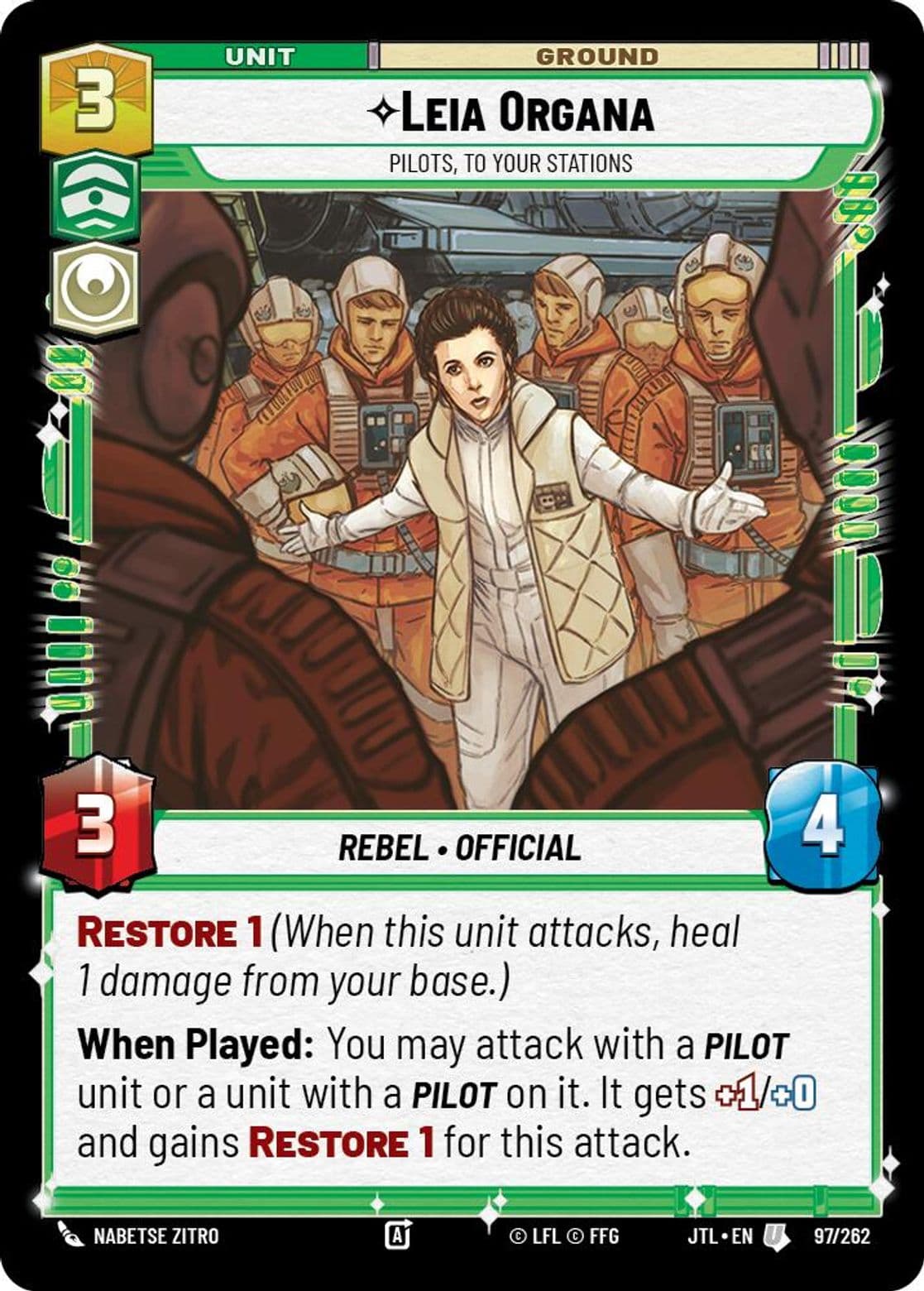Leia Organa, Pilots, To Your Stations, Standard