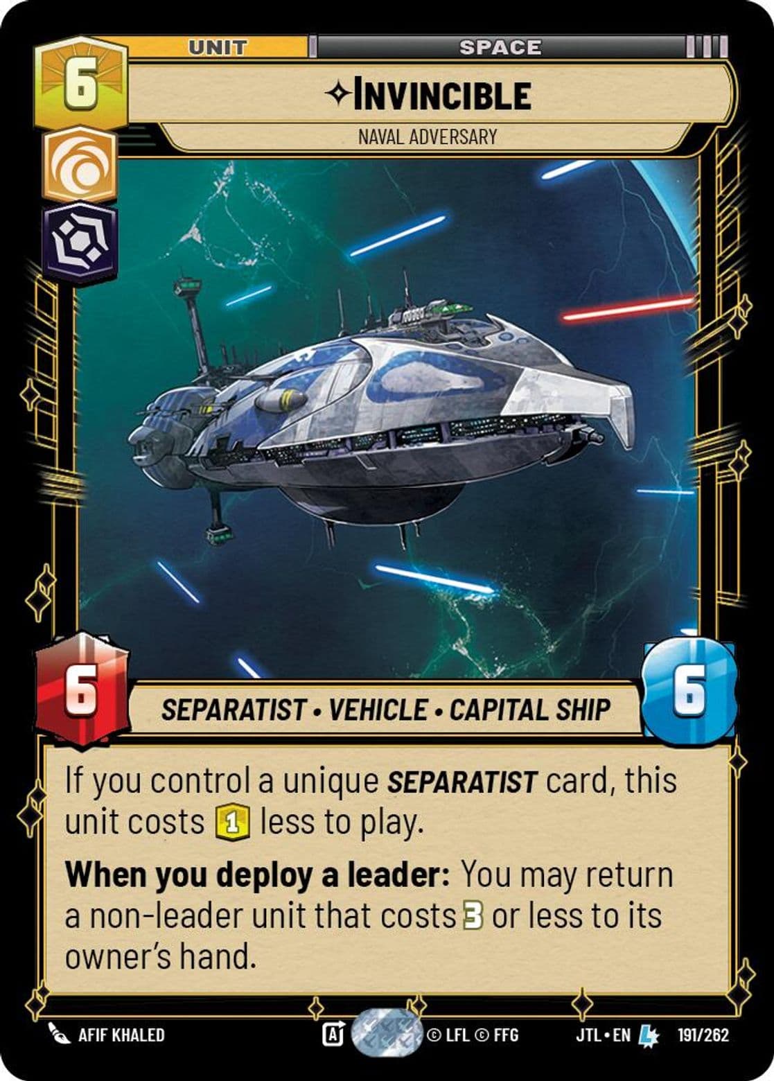 Invincible, Naval Adversary, Standard