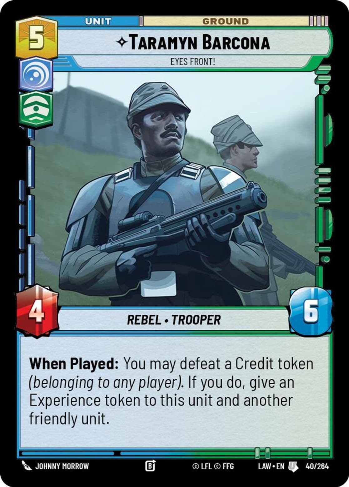 Taramyn Barcona, Eyes Front!, Standard