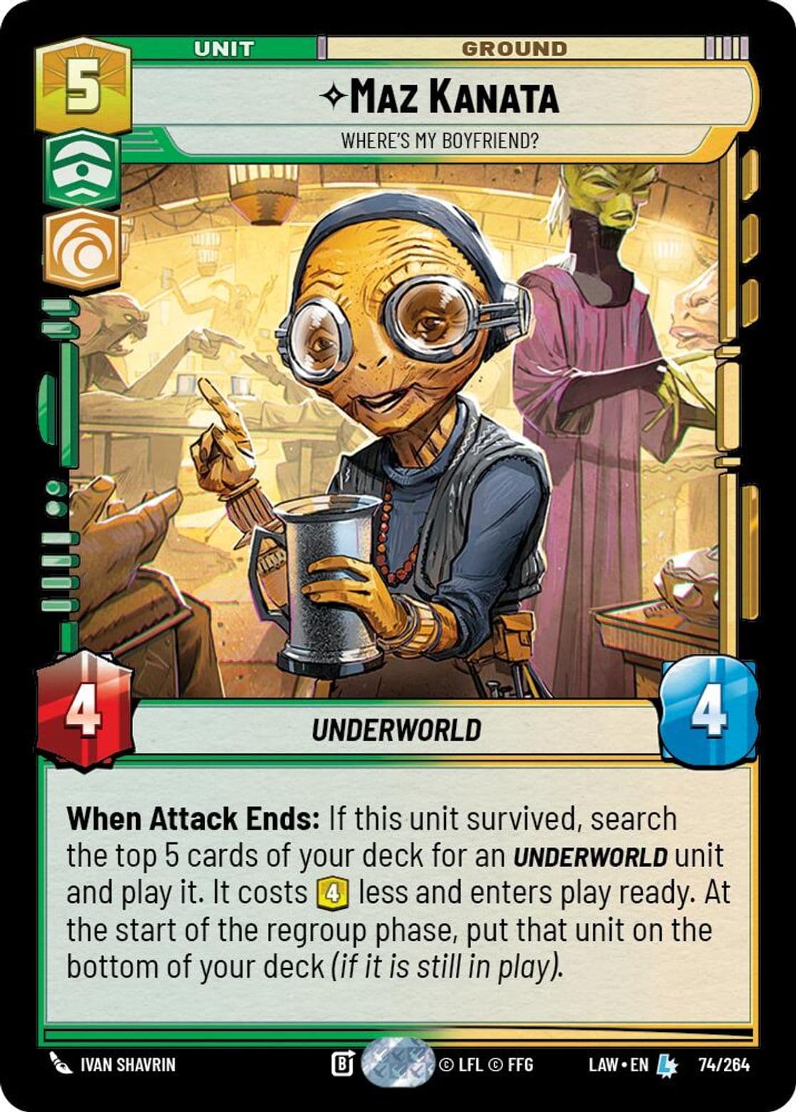 Maz Kanata, Where's My Boyfriend?, Standard