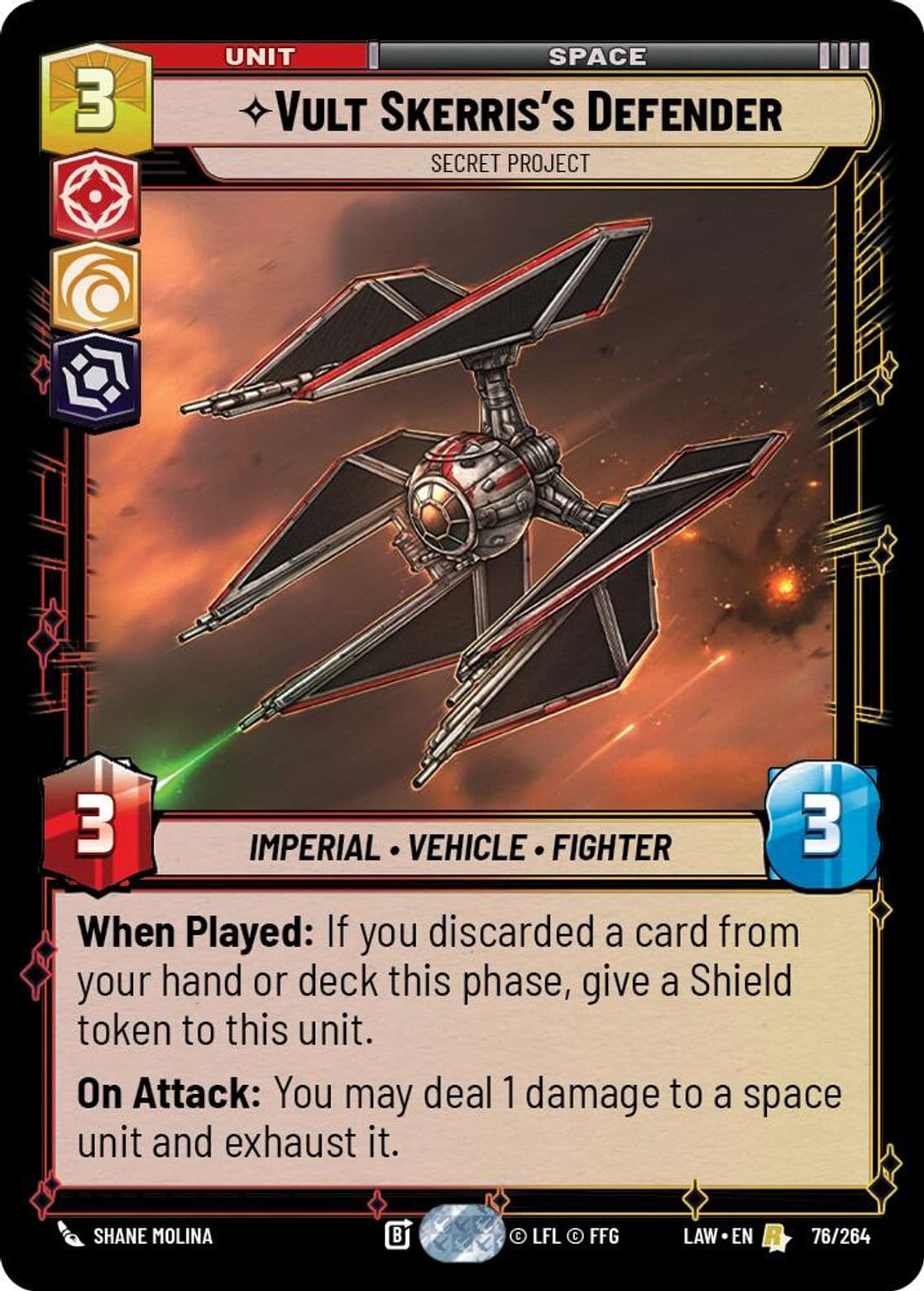 Vult Skerris's Defender, Secret Project, Standard