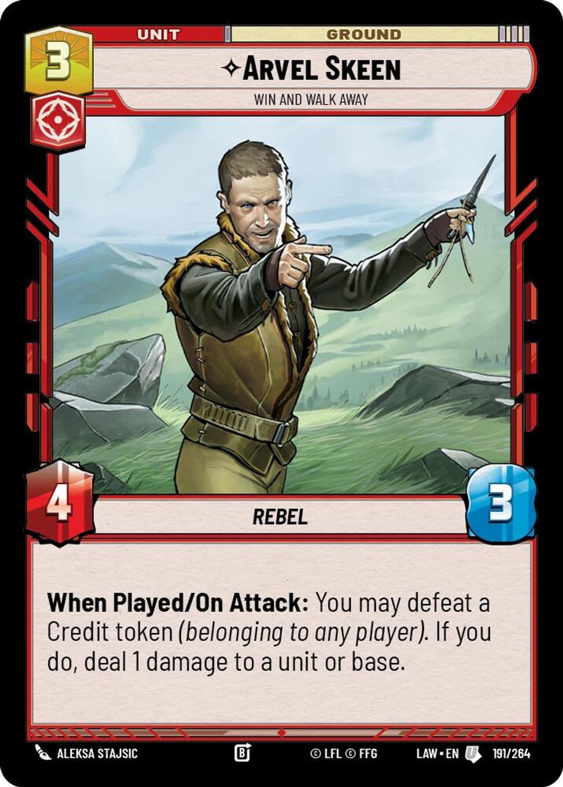 Arvel Skeen, Win and Walk Away, Standard
