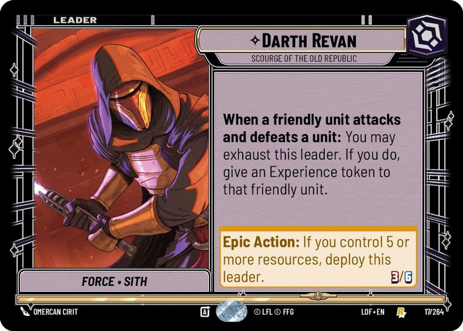Darth Revan, Scourge of the Old Republic, Standard