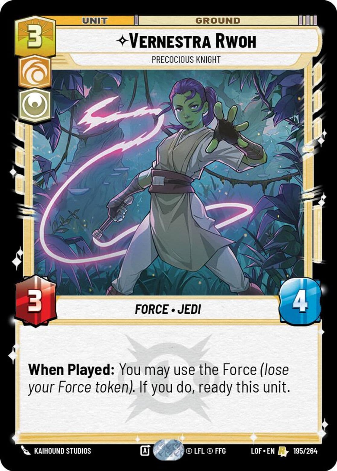 Vernestra Rwoh, Precocious Knight, Standard