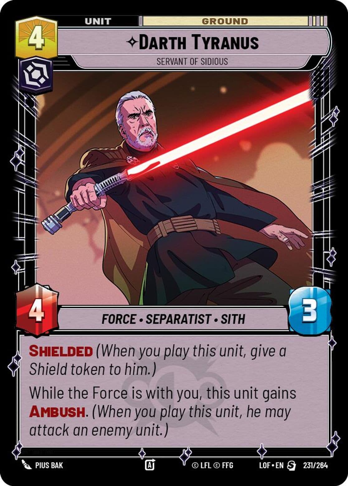 Darth Tyranus, Servant of Sidious, Standard