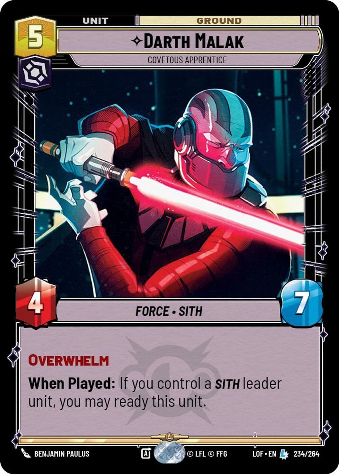 Darth Malak, Covetous Apprentice, Standard