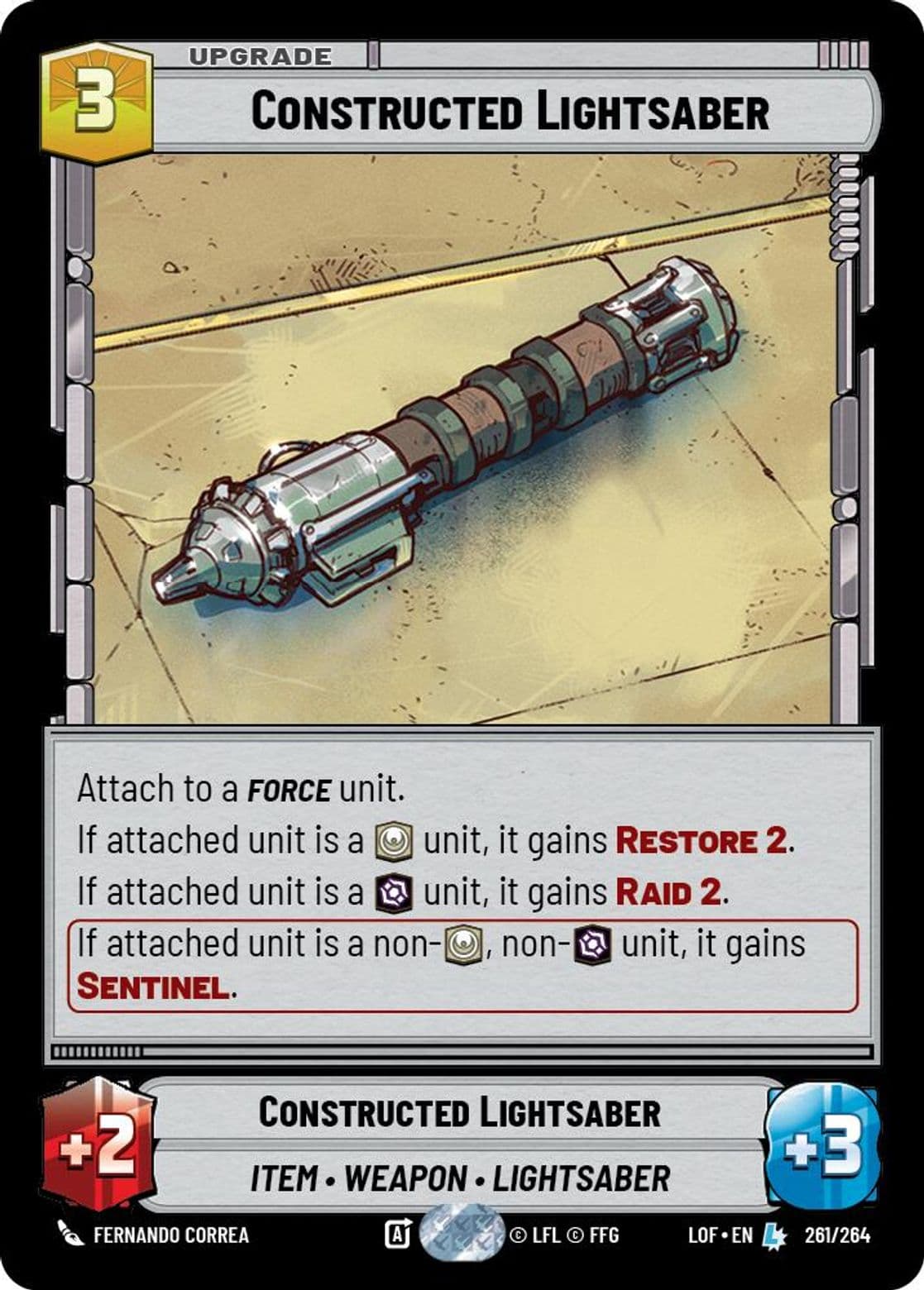 Constructed Lightsaber, Standard