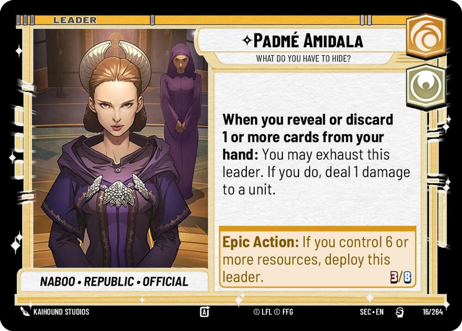 Padmé Amidala, What Do You Have to Hide?, Standard