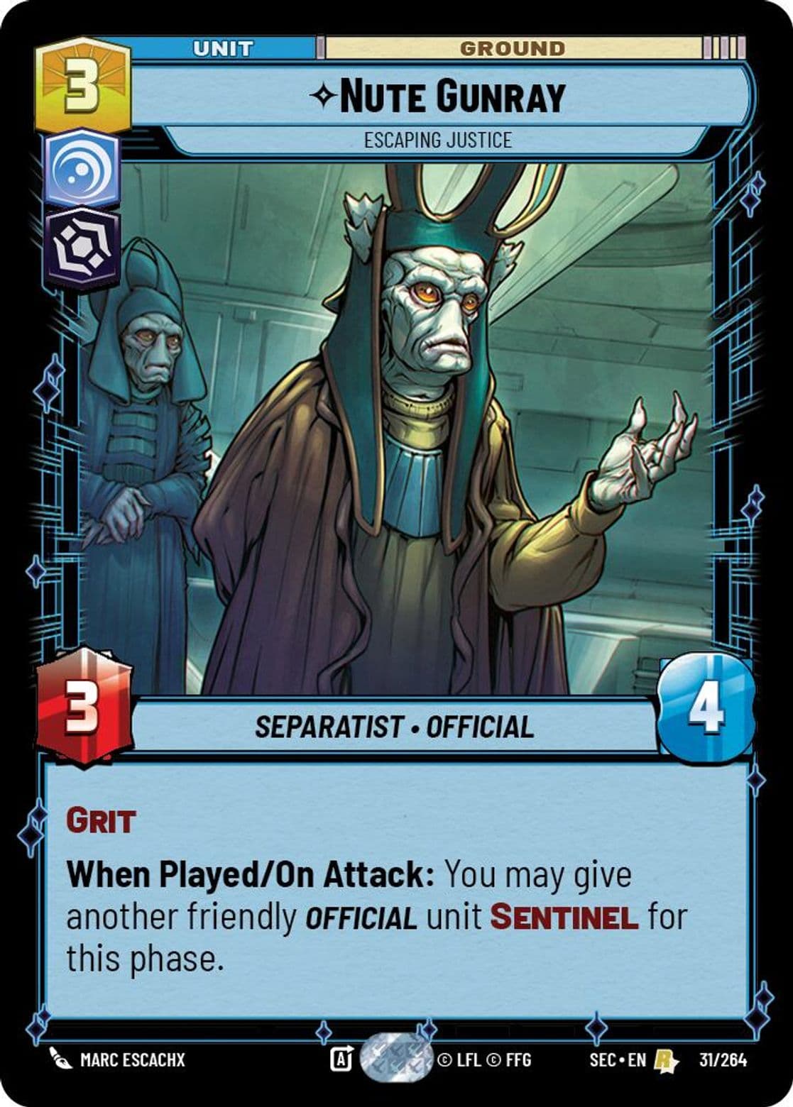 Nute Gunray, Escaping Justice, Standard