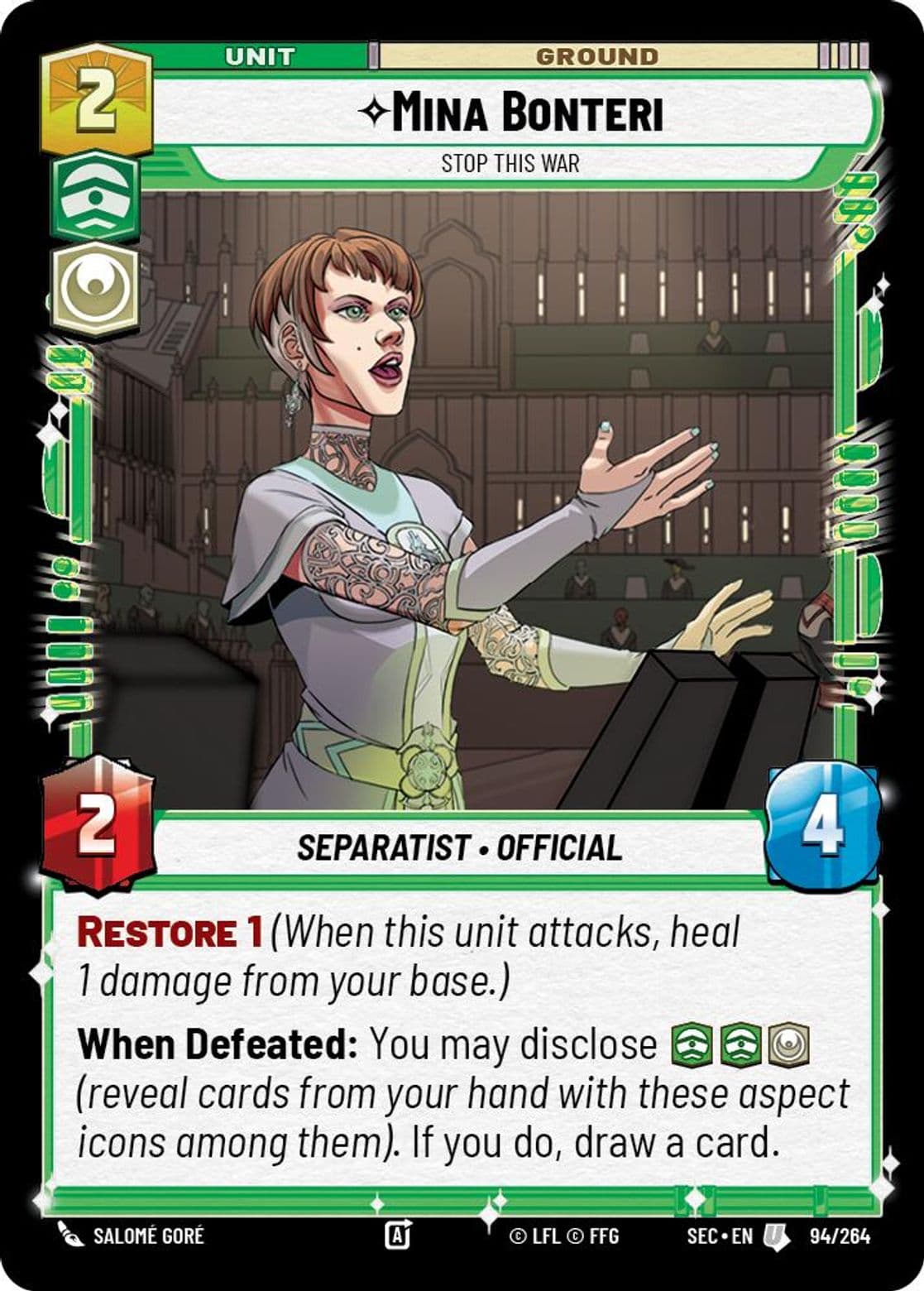 Mina Bonteri, Stop This War, Standard