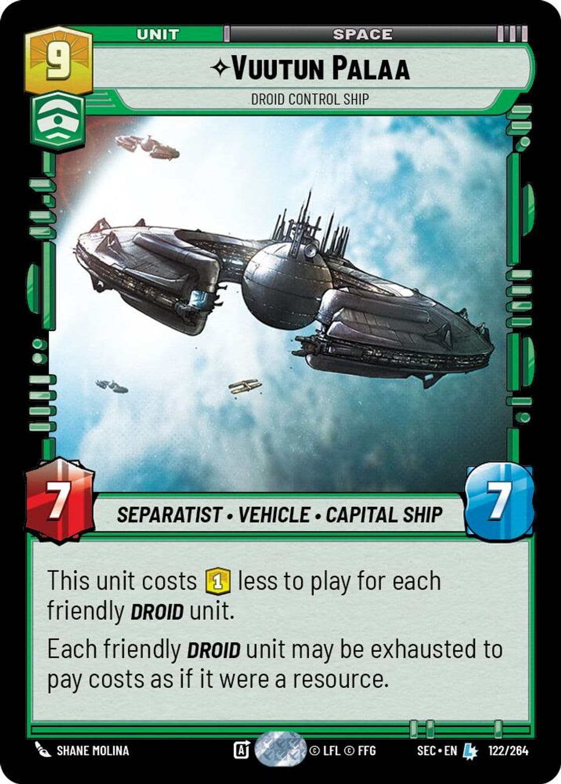 Vuutun Palaa, Droid Control Ship, Standard