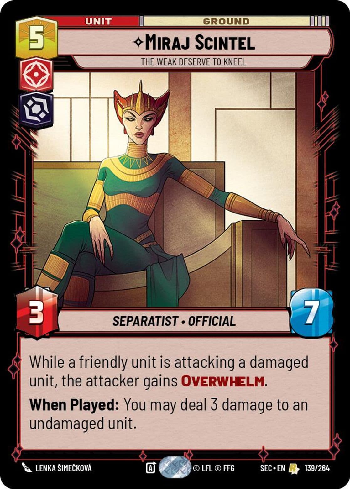Miraj Scintel, The Weak Deserve to Kneel, Standard