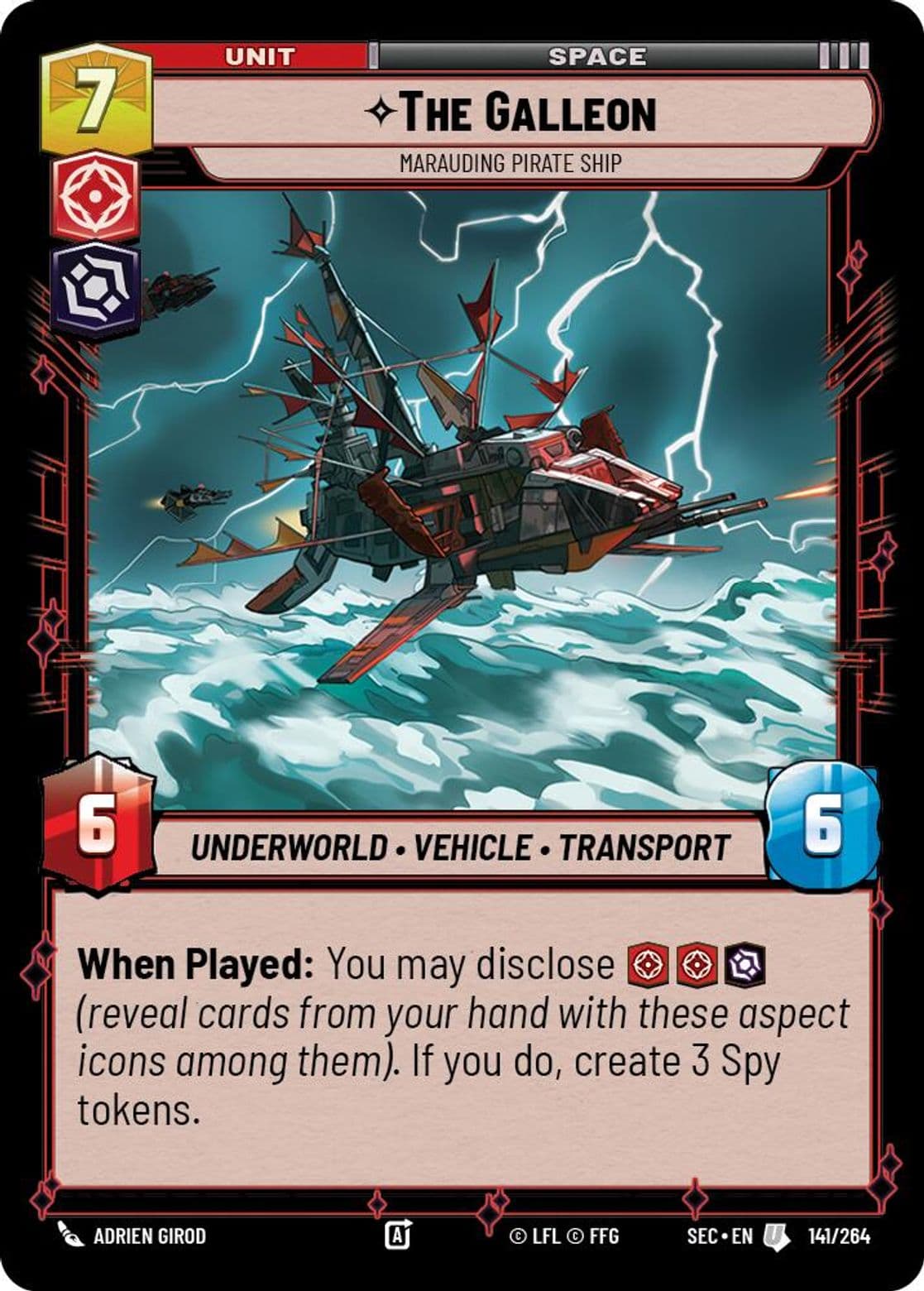 The Galleon, Marauding Pirate Ship, Standard