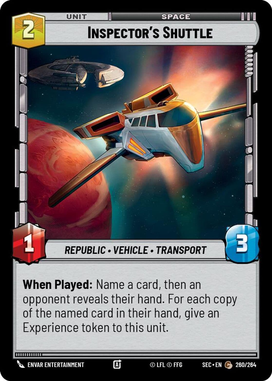 Inspector's Shuttle, Standard