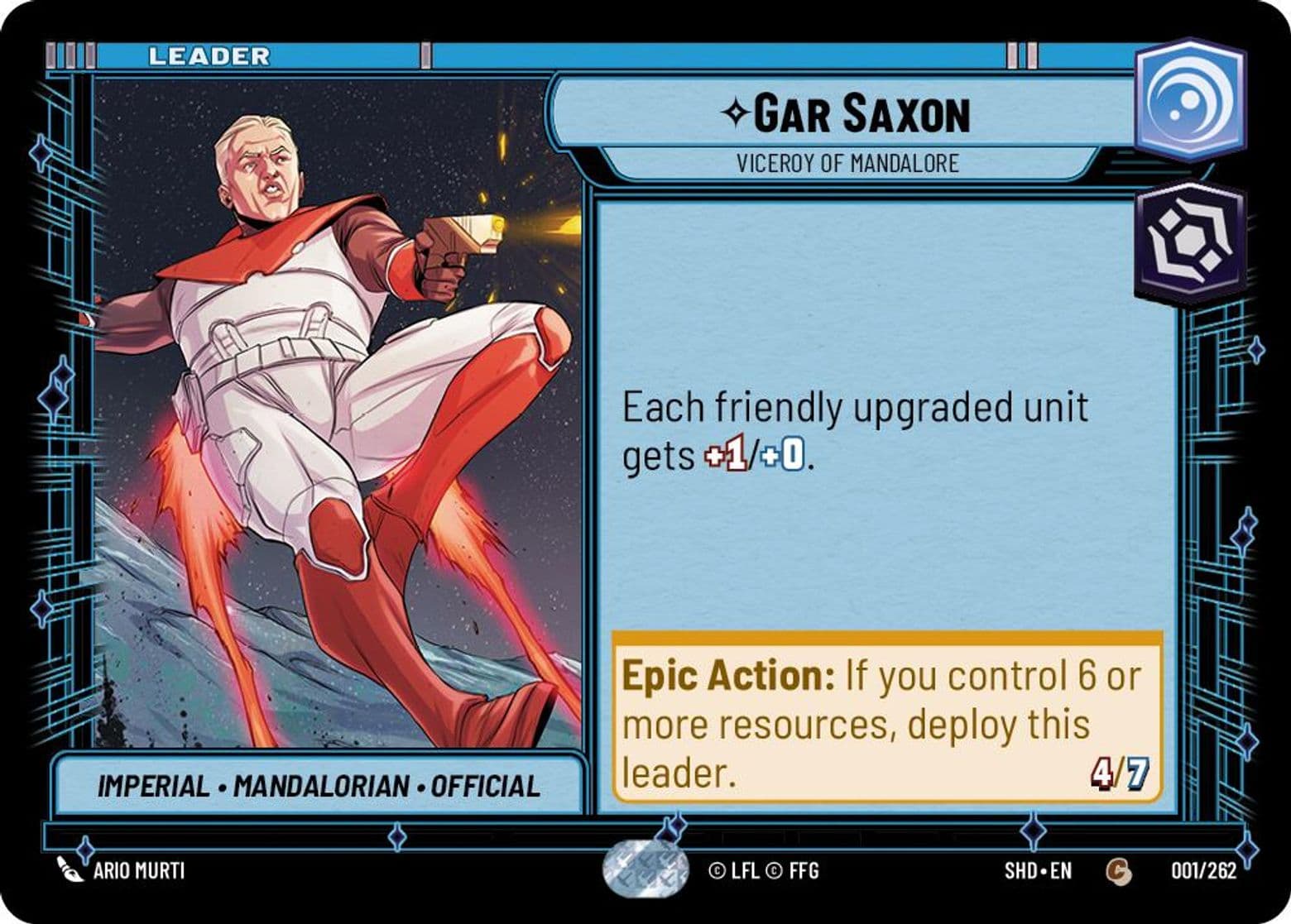 Gar Saxon, Viceroy of Mandalore, Standard