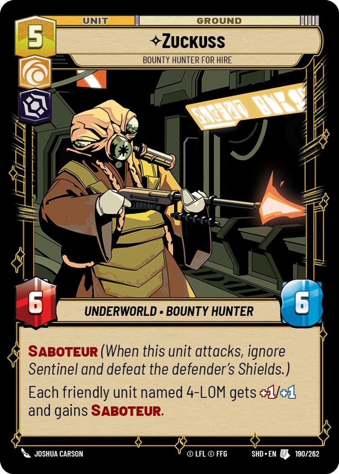 Zuckuss, Bounty Hunter for Hire, Standard