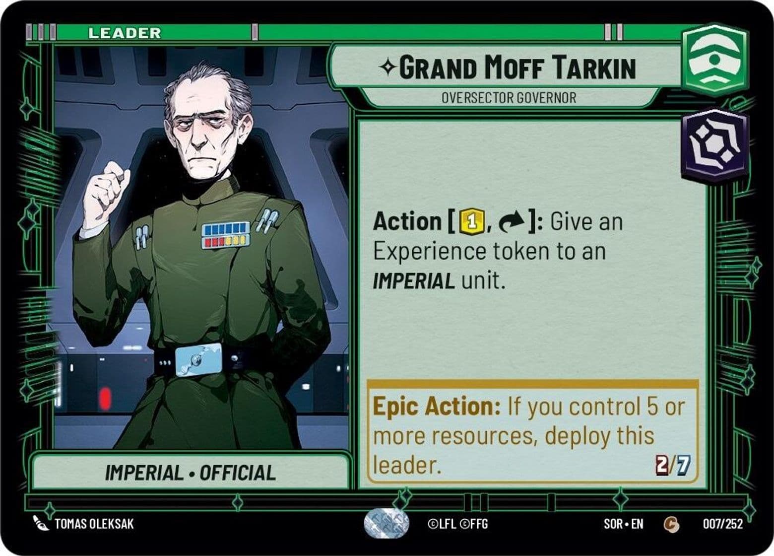 Grand Moff Tarkin, Oversector Governor (Standard)