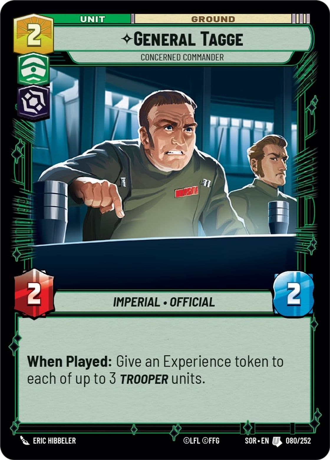 General Tagge, Concerned Commander (Standard)