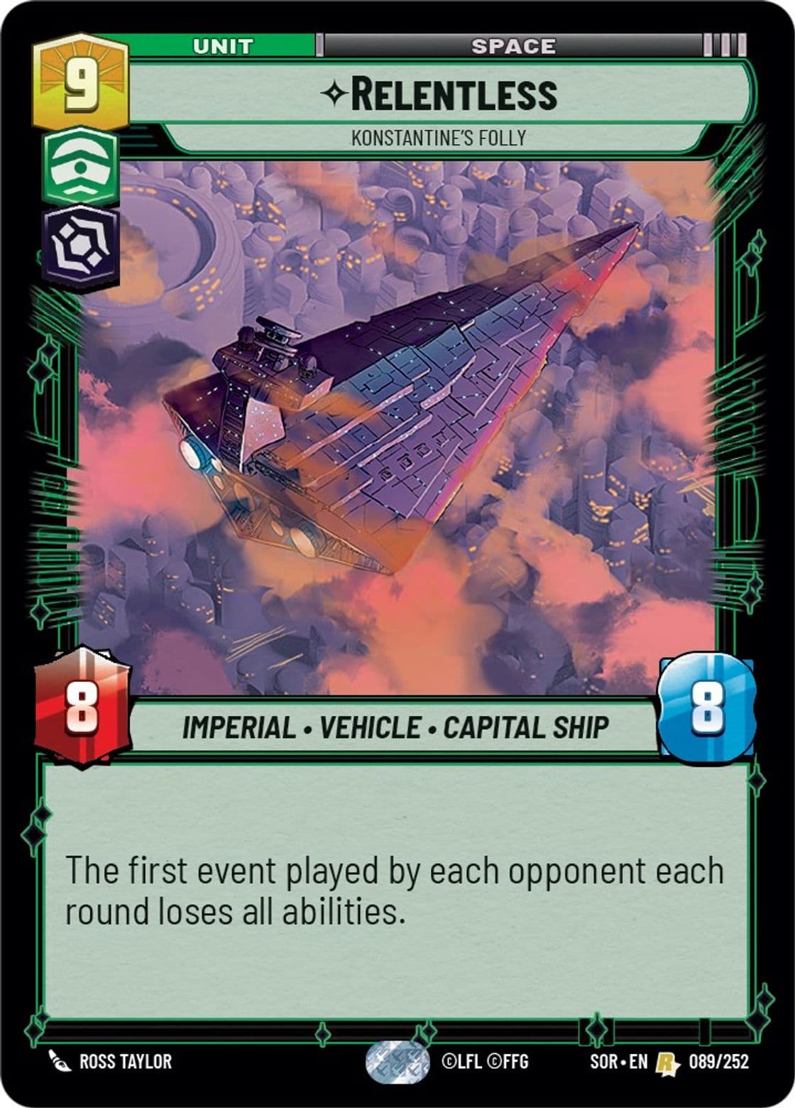 Relentless, Konstantine's Folly, Standard