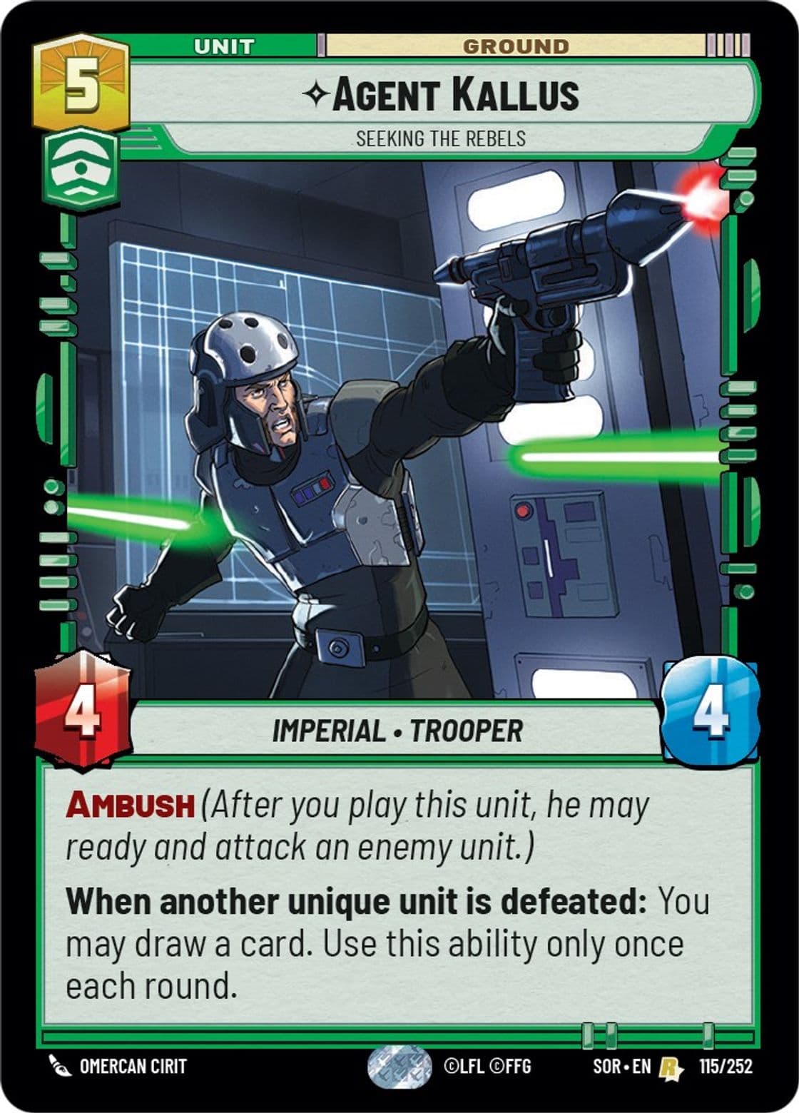 Agent Kallus, Seeking the Rebels, Standard
