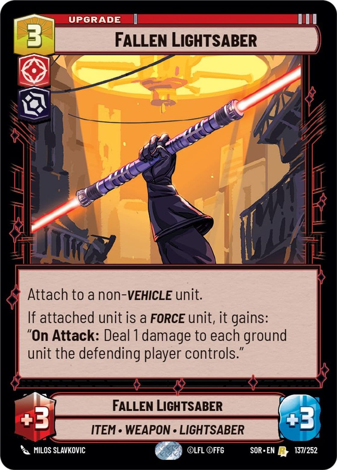 Fallen Lightsaber, Standard