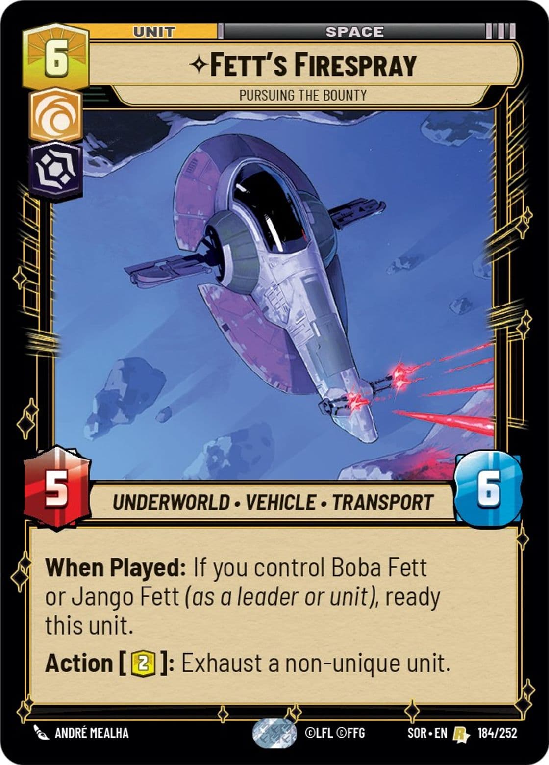 Fett's Firespray, Pursuing the Bounty, Standard