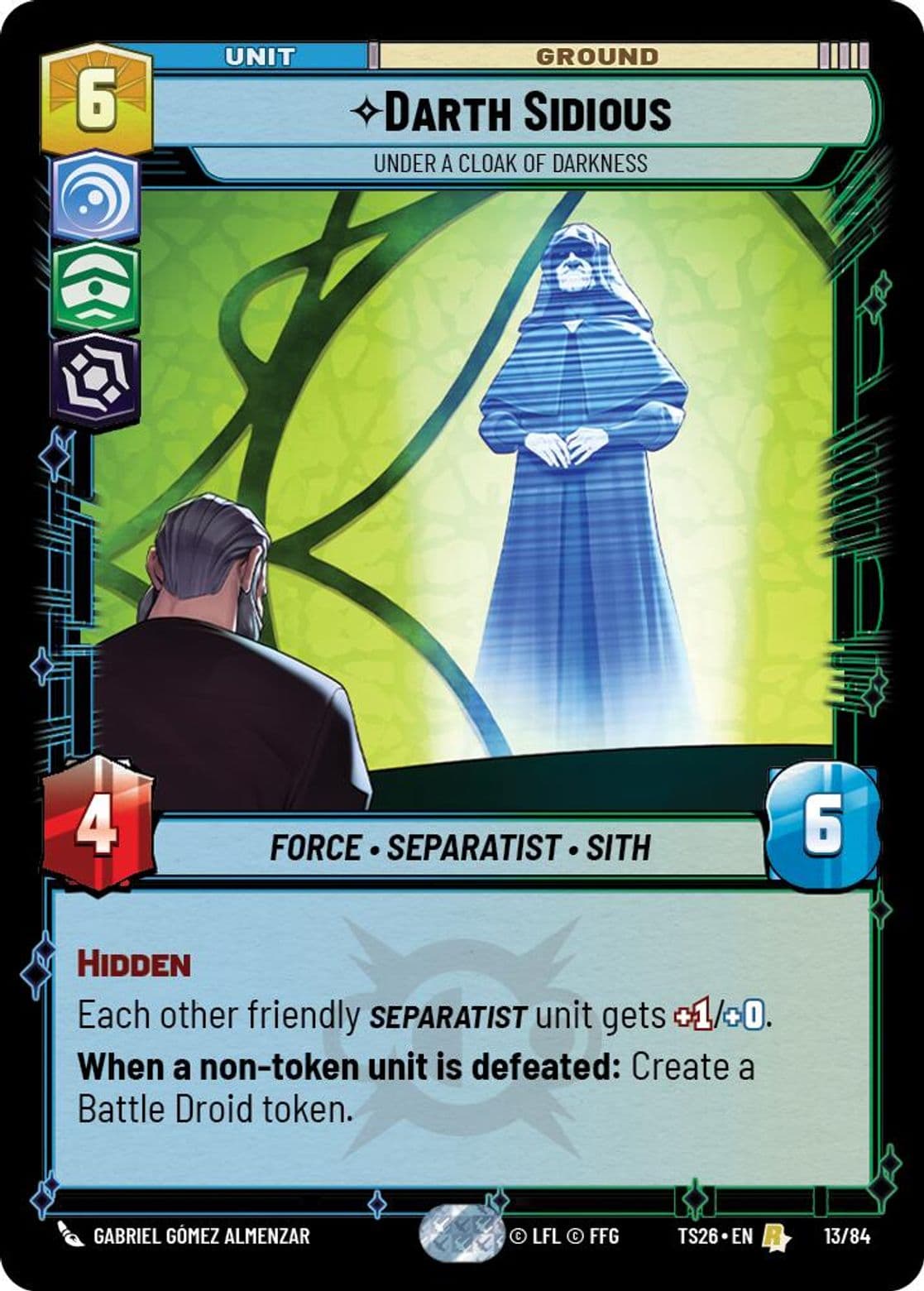 Darth Sidious, Under a Cloak of Darkness, Standard