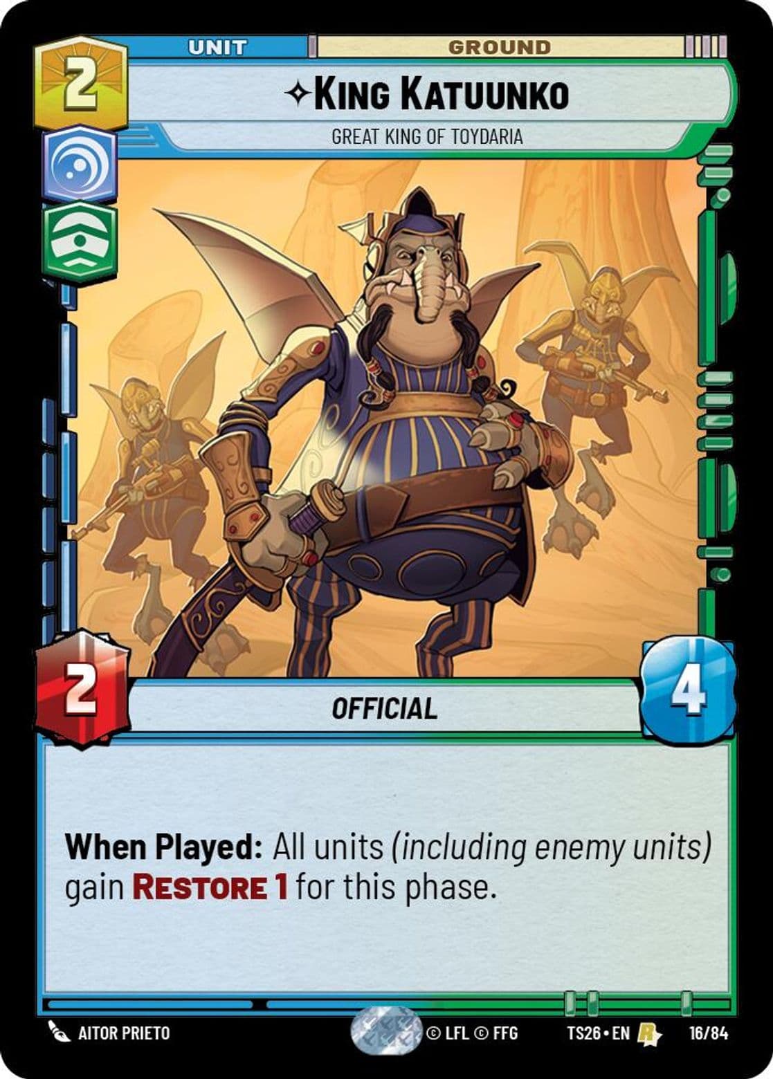 King Katuunko, Great King of Toydaria, Standard