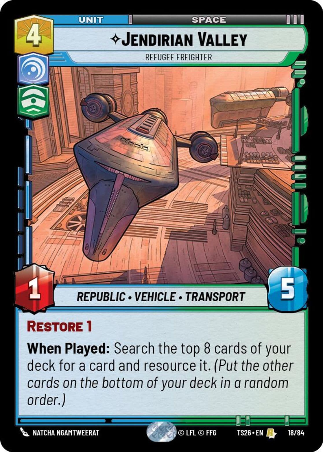 Jendirian Valley, Refugee Freighter, Standard