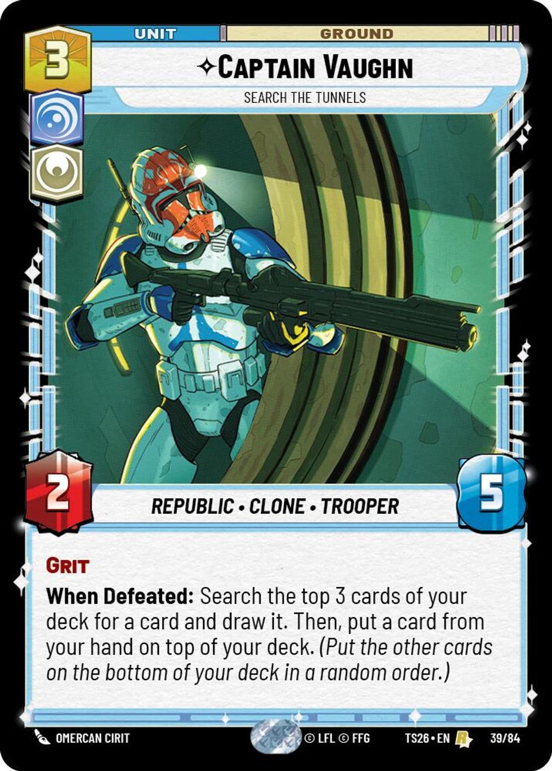 Captain Vaughn, Search the Tunnels, Standard